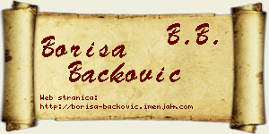 Boriša Backović vizit kartica